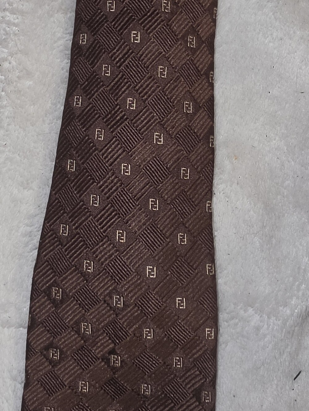 Authentic Fendi Brown Cravatte Silk Tie